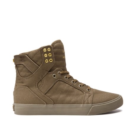 Supra Skytop Mens High Tops Shoes Olive UK 59CIU